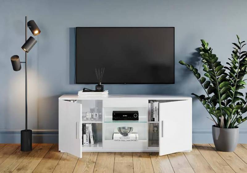 TV Ständer Modern RTV Lowboard Couchtisch Weiß Holz Modern Wohnzimmer Set Neu von JV Möbel