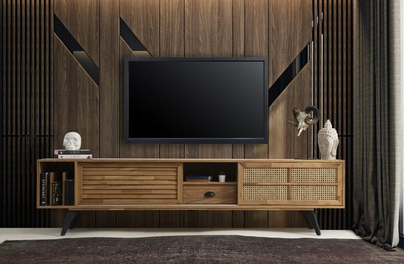 TV Ständer RTV Lowboard Sideboard Tisch Braun Holz Modern Wohnzimmer von JV Möbel