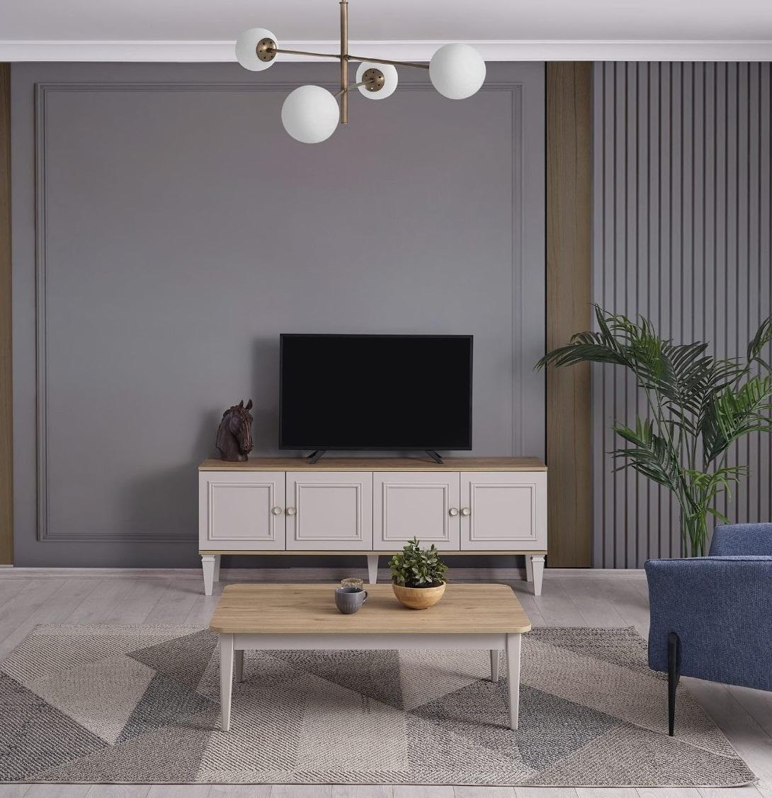 TV Ständer Schrank RTV Lowboard Wohnzimmer Grau Holz Sideboard Modern TV Ständer Schrank RTV Lowboard Wohnzimmer Grau Holz Sideboard Modern von JV Möbel