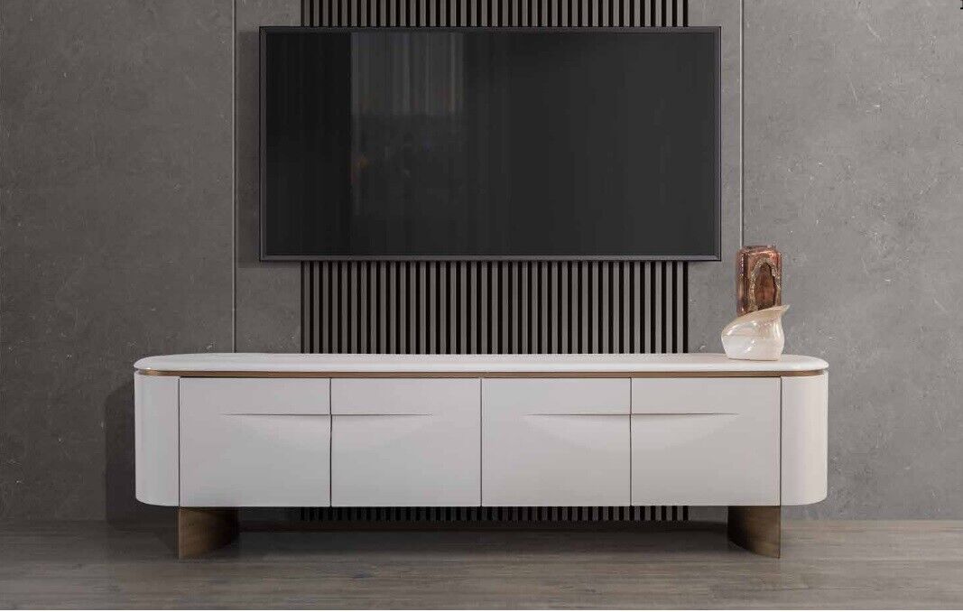 TV Ständer stilvoll RTV Lowboard Wohnwand Sideboard Weiß Holz Modern Design TV Ständer stilvoll RTV Lowboard Wohnwand Sideboard Weiß Holz Modern Design von JV Möbel