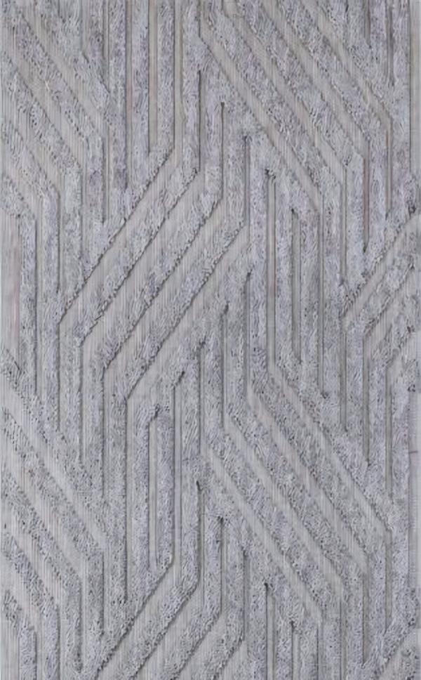 Teppich Bodenteppich Kurzflor Geometrisches Linien Muster Wohnzimmer Grau von JV Möbel