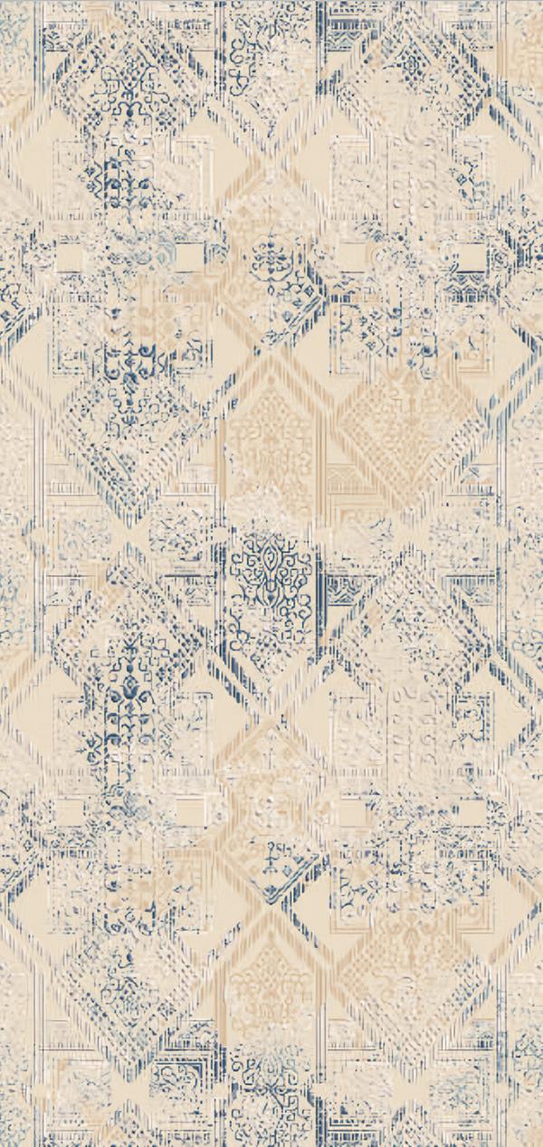 Teppich Kunstteppich Wohnzimmer Schlafzimmer Gradient Blau Beige Design von JV Möbel