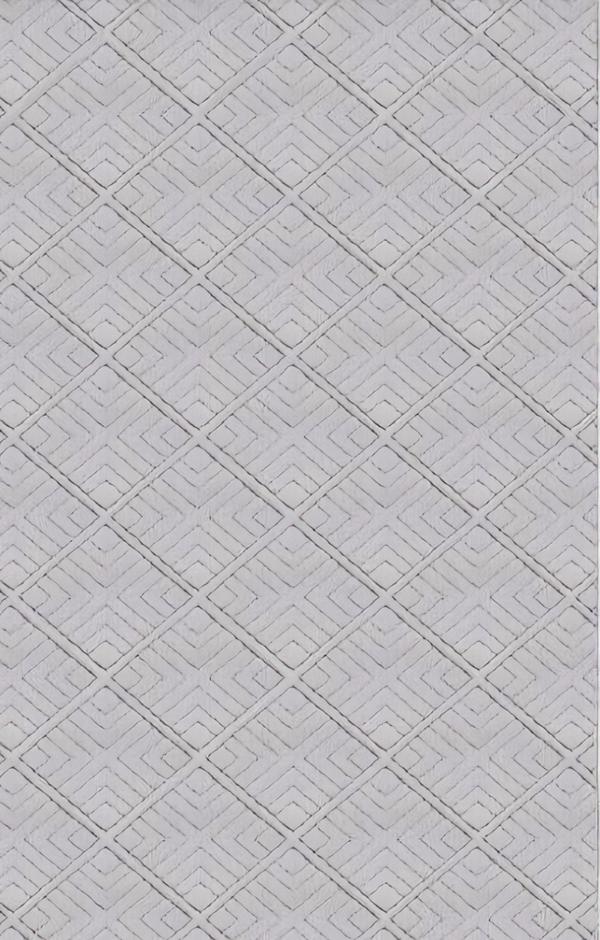 Teppich Kurzflor Unifarben Grau Rauten Muster Geometrisches Design von JV Möbel