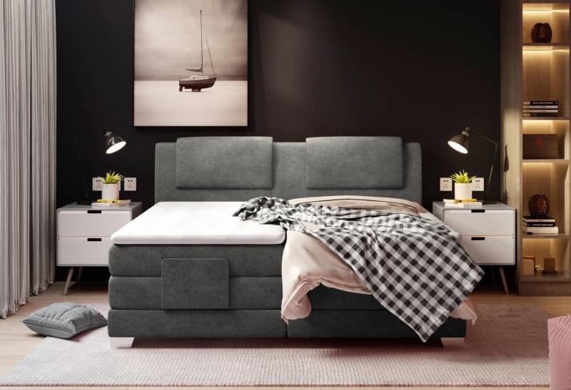 Textil Design Bett Doppel Betten Luxus Ehe Boxspring Hotel Matratze Schlafzimmer von JV Möbel