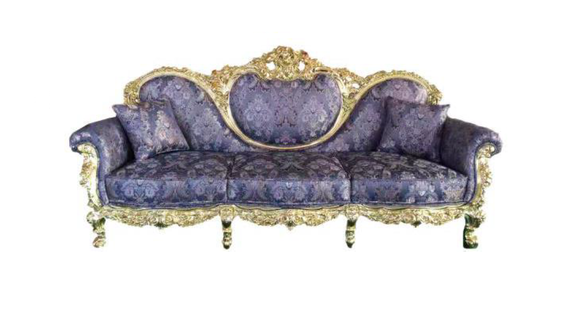 Thron Sofa Queen Polster Samt 3 Sitzer Antik Stil Sessel Lounge Chesterfield Thron Sofa Queen Polster Samt 3 Sitzer Antik Stil Sessel Lounge Chesterfield von JV Möbel