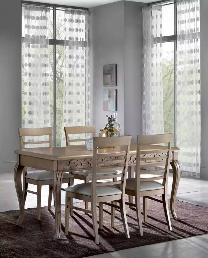 Tisch Design Stühle 5tlg Esszimmer Holz Tische Essgruppe Set Gruppe von JV Möbel