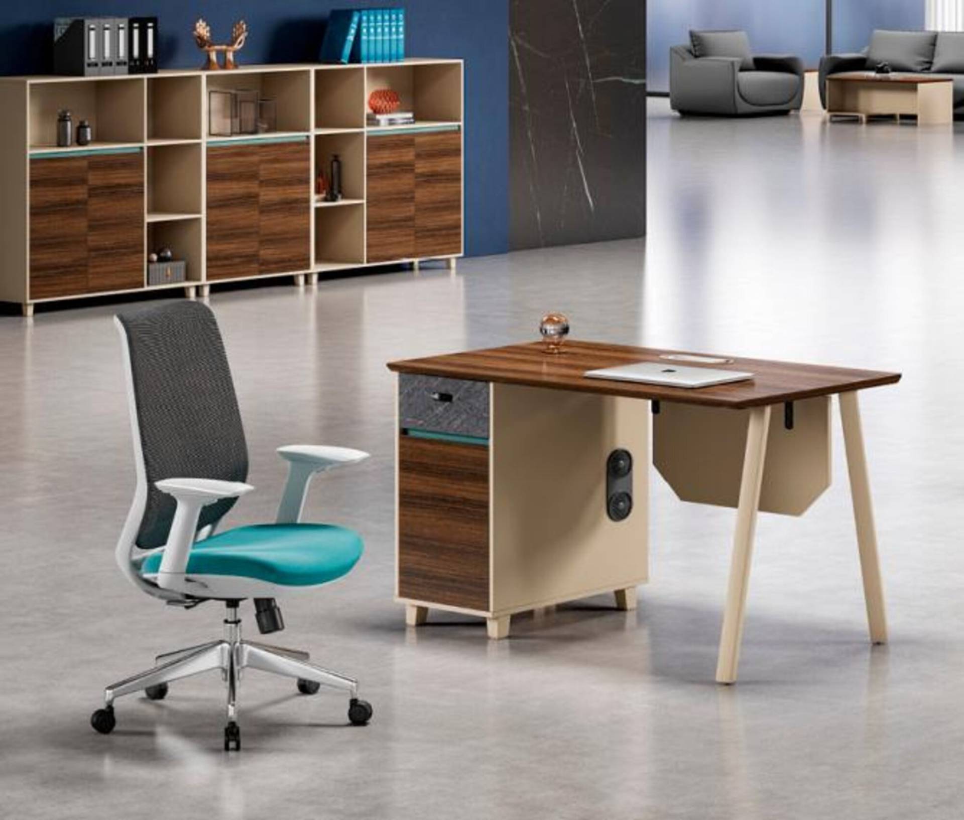 Tisch Holz Büro Bürotisch Arbeitstisch Schreibtisch Büromöbel Braun Tisch Holz Büro Bürotisch Arbeitstisch Schreibtisch Büromöbel Braun von JV Möbel