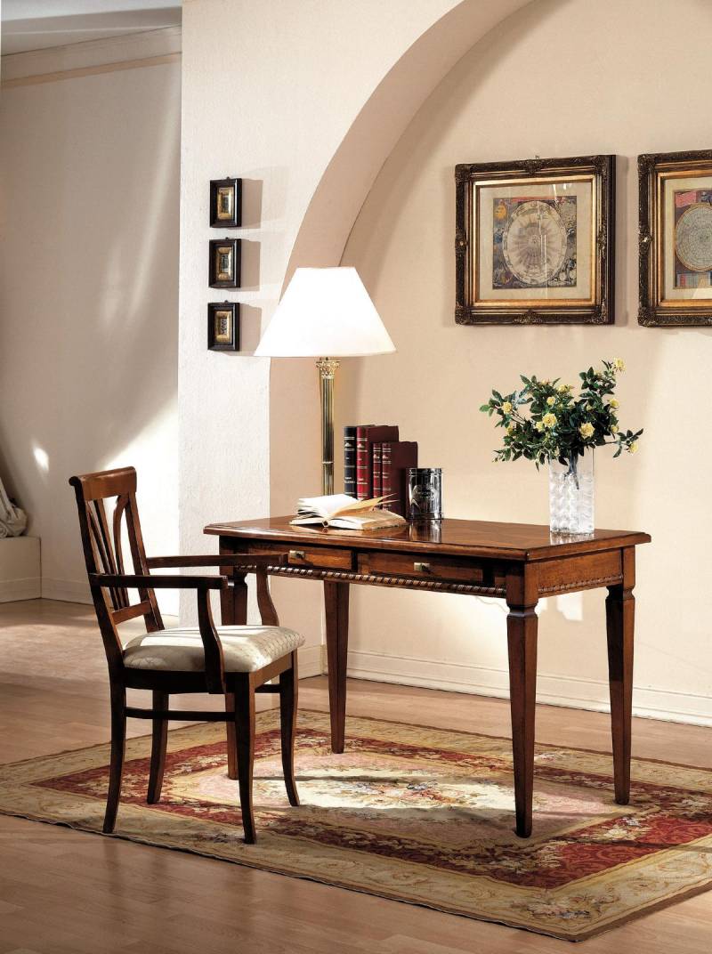 Tisch Schreibtisch Sekretär Tische Italienische Möbel Stuhl Set Büro 2tlg von JV Möbel