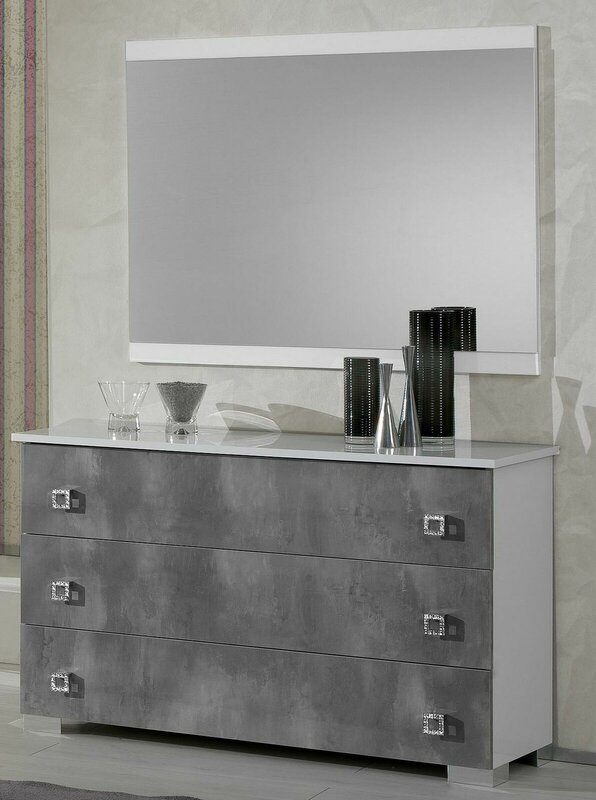 Tische Konsolen Tisch Side Board Schlaf Zimmer Holz Spiegel + Kommode von JV Möbel