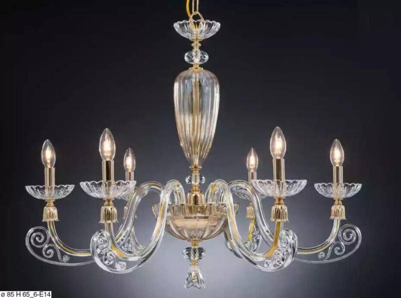 Transparenter Deckenleuchter Kronleuchter Gold Lüster Kristall Modern Transparenter Deckenleuchter Kronleuchter Gold Lüster Kristall Modern von JV Möbel