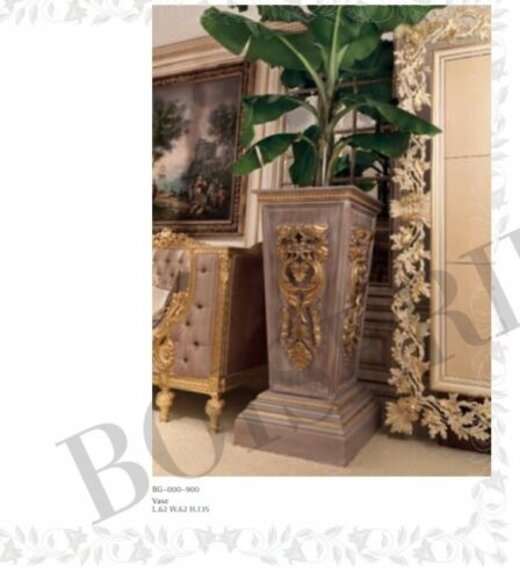 Vasen Blumen Ständer Vase Ständer Massiv Holz Barock Rokoko Italienisches Design von JV Möbel