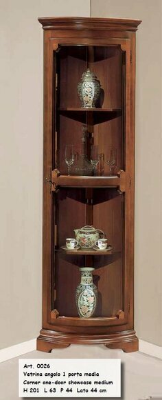 Vitrine Holzschränke Glasvitrine Schrank Eckvitrine Braun Italienische Möbel Neu von JV Moebel
