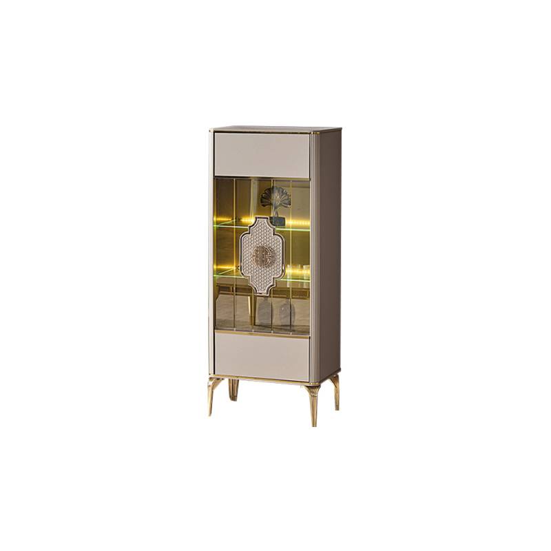 Vitrine Schrank Holzschrank Beige Glasvitrine Holz Schaukasten Luxus Glasschrank von JV Möbel