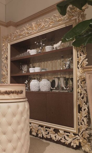 Vitrine Schrank Regal Wohnzimmer Bücherregal Holz Büroschrank Schränke Italien Vitrine Schrank Regal Wohnzimmer Bücherregal Holz Büroschrank Schränke Italien von JV Möbel