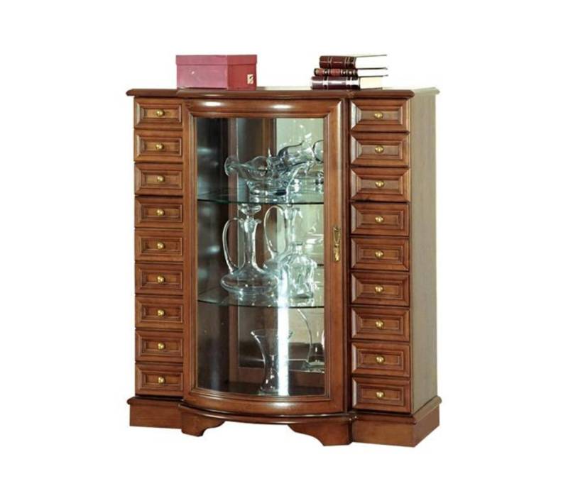 Vitrine Schubladenschrank Glasvitrine Schaukästchen Glasschrank Regalvitrine von JV Möbel