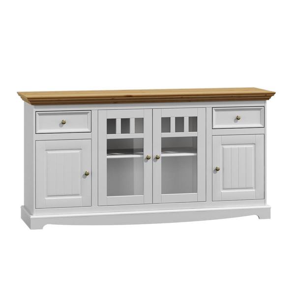 Vitrinenschrank Küchenbüfett Landhaus Regal Anrichte Schrank Buffet Vitrine neu von JV Möbel