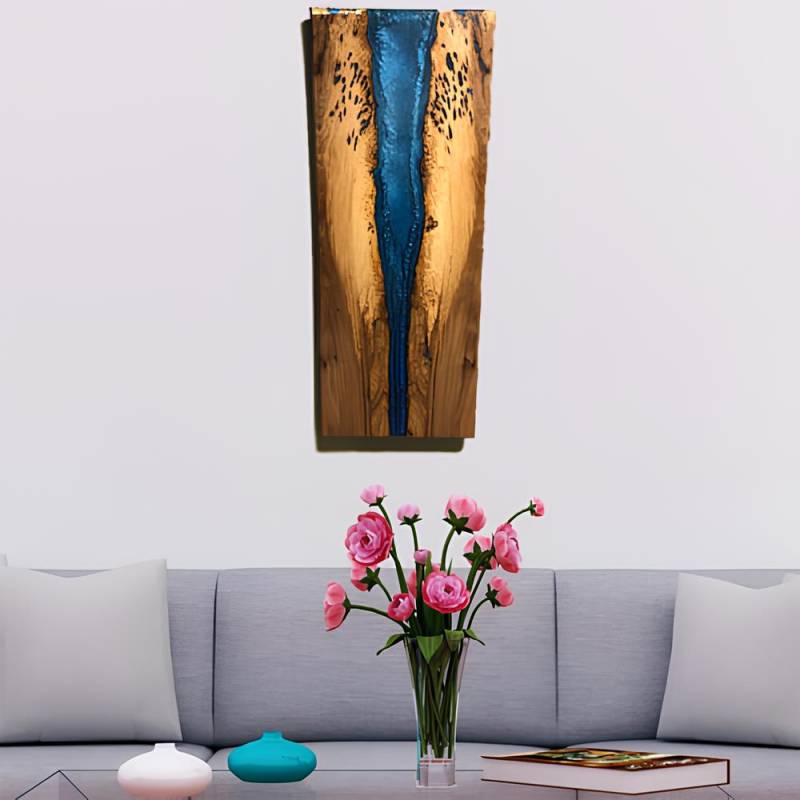 Wand Bild Epoxid Harz Gemälde Echtes Designer Bild Handarbeit Wasser Fall Bild von JV Möbel