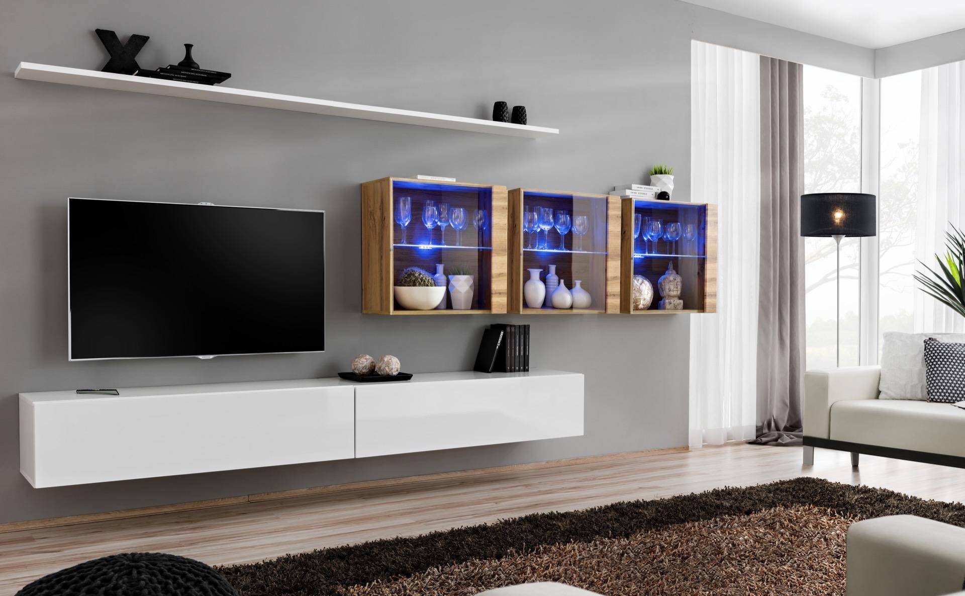 Wand Komplett Möbel Wohnwand Modern Wohnzimmermöbel TV-Ständer Design Wand Komplett Möbel Wohnwand Modern Wohnzimmermöbel TV-Ständer Design von JV Möbel