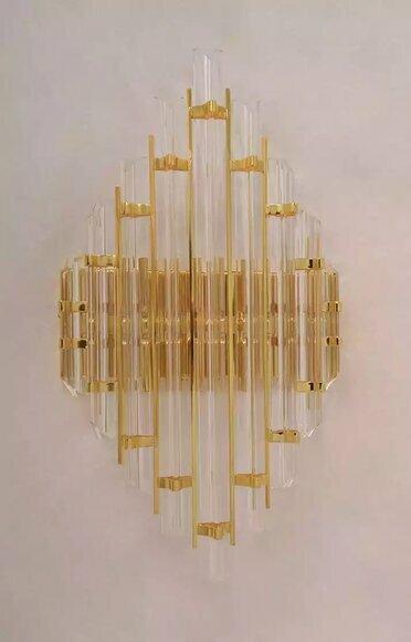 Wandleuchte Crystal Wohnzimmer Wandlampe Luxus gold Schlafzimmer Stil von JV Moebel