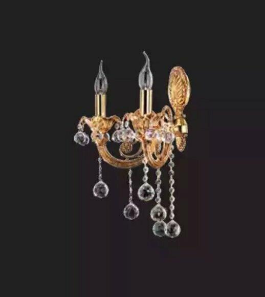 Wandleuchte Wandlampe Wandleuchten Art Lüster Wand Lampe Gold Kristall von JV Moebel