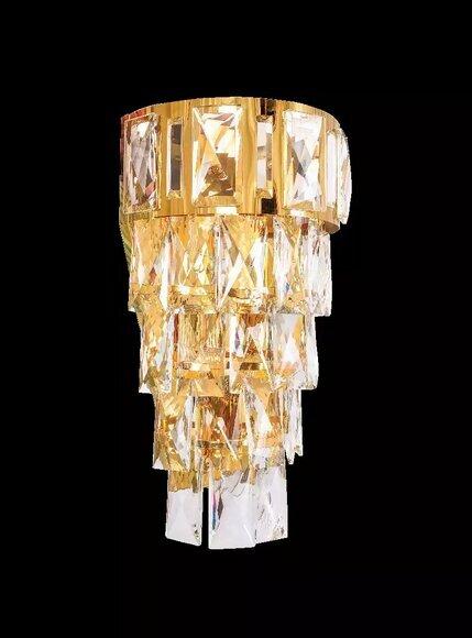 Wandleuchte Wandlampe Wandleuchten Lüster Wand Lampen Kristall Gold von JV Moebel