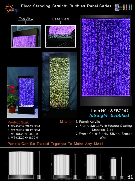 Wandpaneel LED Wasserwand Wasser Wände Wasser Blasen Wand Wandpaneel LED Wasserwand Wasser Wände Wasser Blasen Wand von JV Möbel