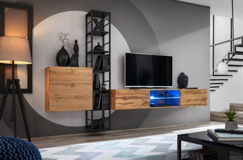 Wandregale Wohnwand Wandschrank Regal Design TV-Ständer Sideboard Luxus Neu von JV Möbel