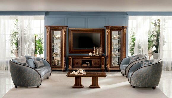 Wandschrank Wohnwand RTV Designer Möbel Wohnzimmer Vitrine Vitrinen von JV Möbel