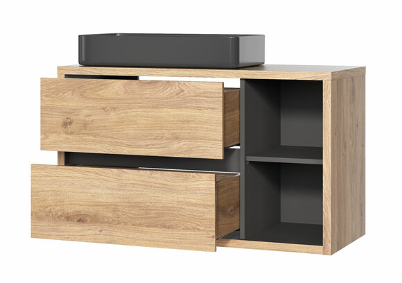 Waschbeckenunterschrank mit Waschtisch hängend 100 cm von JV Möbel