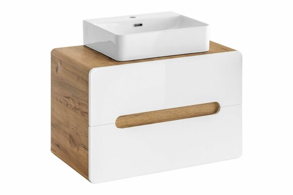 Waschtisch Badezimmer Waschbecken mit Aufsatz Becken 80cm von JV Möbel