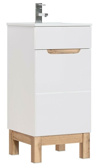 Waschtisch Waschbecken Waschtische Badmöbel Unterschrank + Waschbecken Hochglanz von JV Möbel