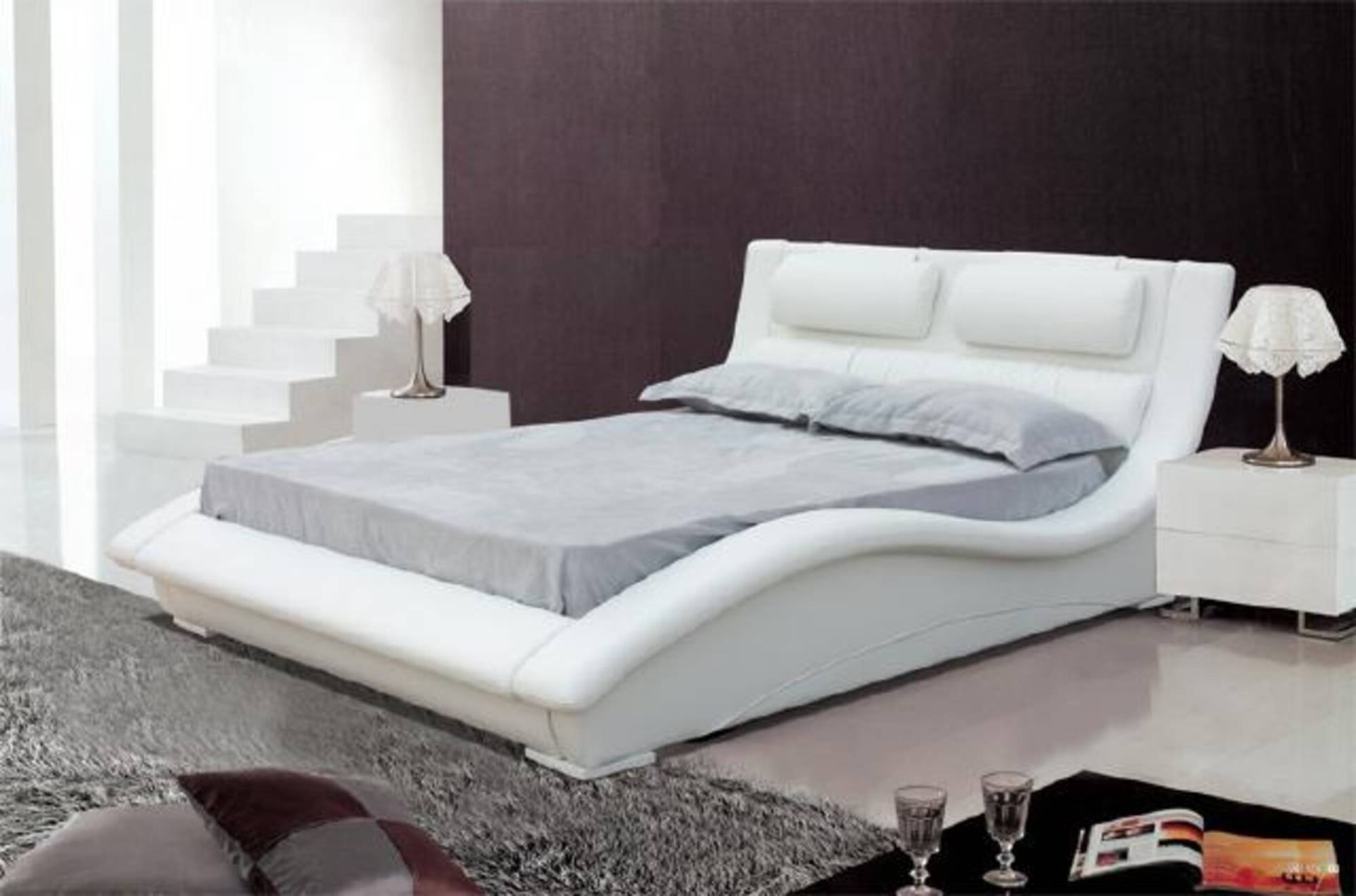Wasserbett Bett Komplett Lederbett Polsterbett mit Matratze Neu OLIVER Betten Wasserbett Bett Komplett Lederbett Polsterbett mit Matratze Neu OLIVER Betten von JV Möbel