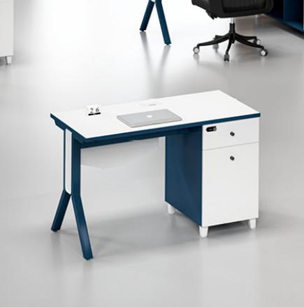 Weiß-Blauer Schreibtisch Designer Schubladentisch Luxuriöser Holz Tisch von JV Möbel