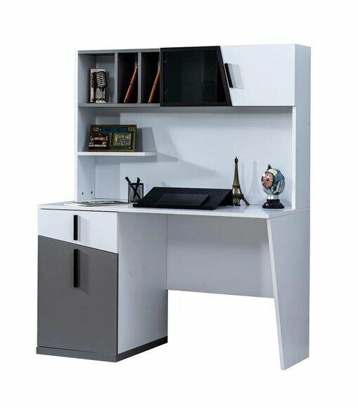 Weiß-Grauer Schreibtisch Designer Jugendzimmer Möbel Holz Luxus Tische von JV Moebel