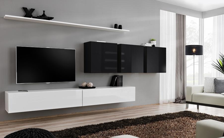 Weiß Wohnwand 2x TV-Ständer Sideboard Wohnzimmermöbel Wandschrank Designer Weiß Wohnwand 2x TV-Ständer Sideboard Wohnzimmermöbel Wandschrank Designer von JV Möbel