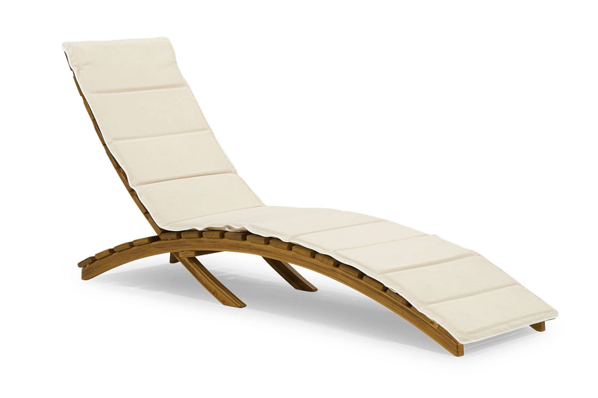 Weiße Chaiselongue Designer Gartenmöbel Liegestuhl Robustes Holzgestell von JV Möbel