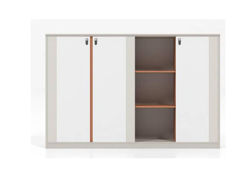 Weißer Büroschrank Aktenschrank Dokumentenablage Arbeitsschrank Büroorganizer von JV Möbel