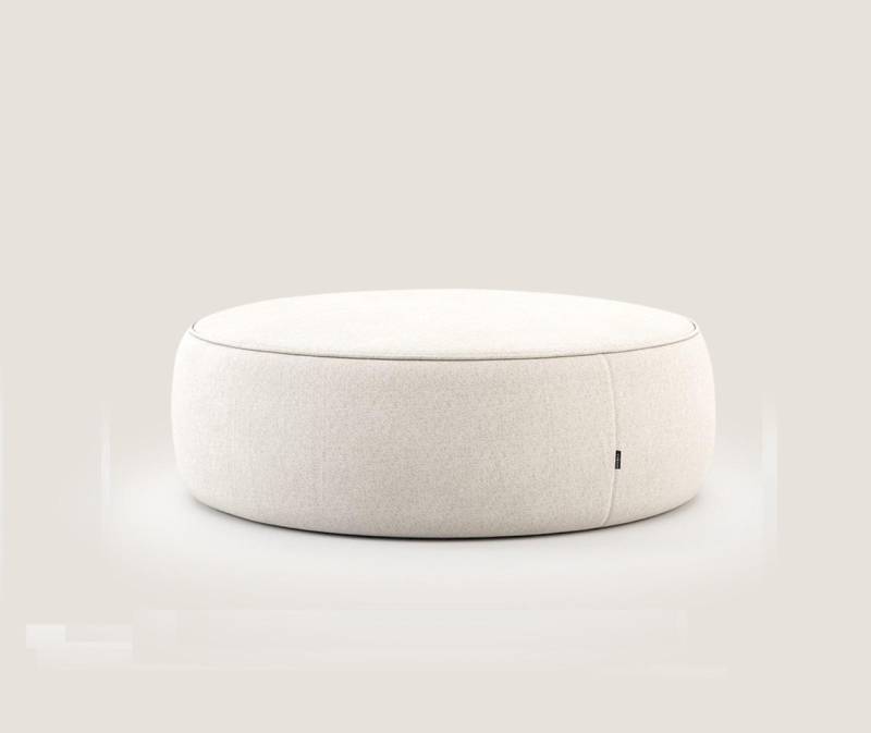 Weißer Luxus Polster Hocker Rundhocker Sitzmöbel Designer Stilvolle Möbel1 von JV Möbel
