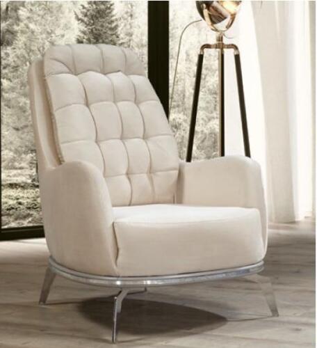 Weißer Moderner Sessel Lounge Möbel Designer Lehnsofa Polster Neu Sitz von JV Möbel