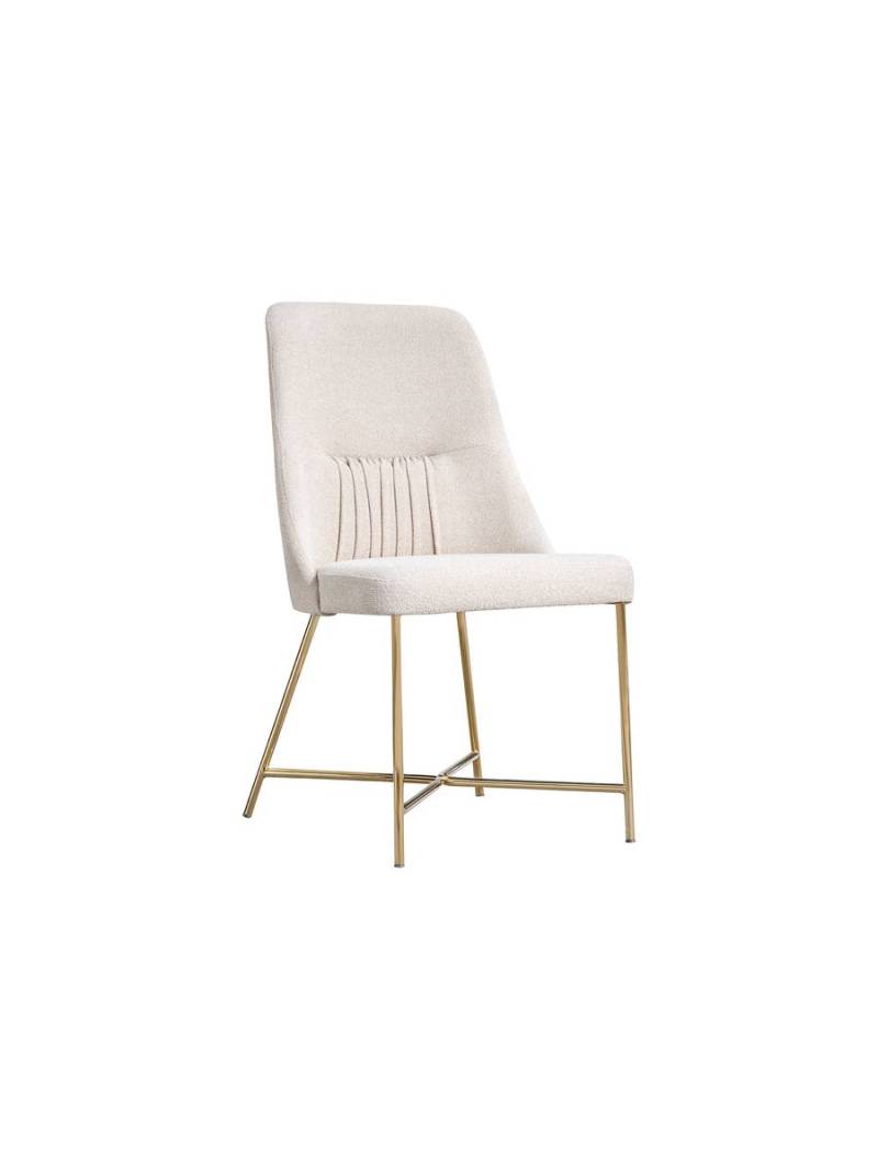 Weißer Polsterstuhl Designer Esszimmer Möbel Küchen Edelstahl Einsitzer von JV Möbel