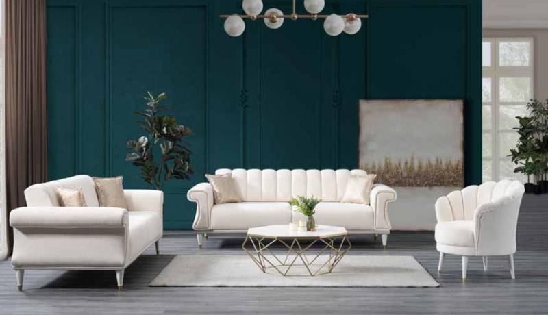 Weißer Wohnzimmer Zweisitzer Luxus Sofas Moderne Stil Couchen Möbel von JV Möbel