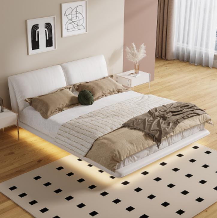 Weißes Schlafzimmer Bett Designer Textilbetten Luxus Holz Doppelbetten von JV Möbel