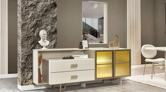 Weißes Sideboard Designer Anrichte Moderne Schränke Luxus Kommode Neu von JV Moebel
