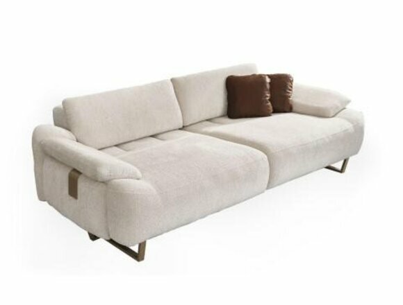 Weißes Stoffsofa Moderner Wohnzimmer Dreisitzer Luxus Polstercouchen von JV Moebel
