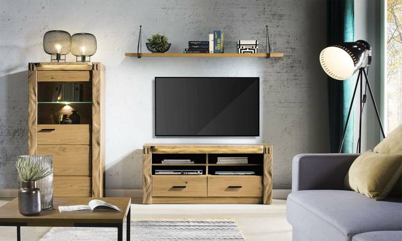 Wohn Wand Wohnzimmer Vitrine Kommode Regal 3tlg. Set Regale Schränke von JV Möbel