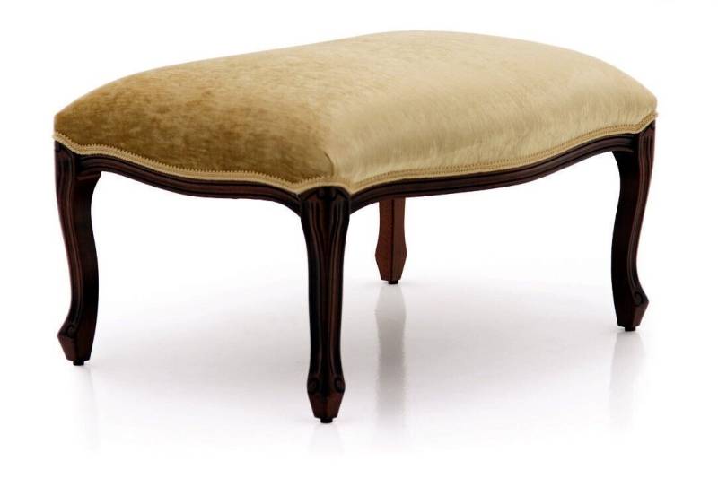 Wohnen Sitzbänke Sitz Textil Beige Design Hocker Polsterhocker Fuß Ablage Möbel von JV Möbel