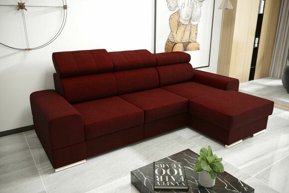 Wohnlandschaft Bettfunktion Stoff Ecksofa L-Form Sofa Couch Design Textil Sofas von JV Möbel