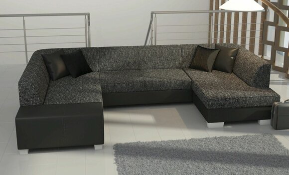 Wohnlandschaft Big XXL Schlafsofa Polster Sitz Eck Garnitur Bettfunktion Sofa von JV Möbel
