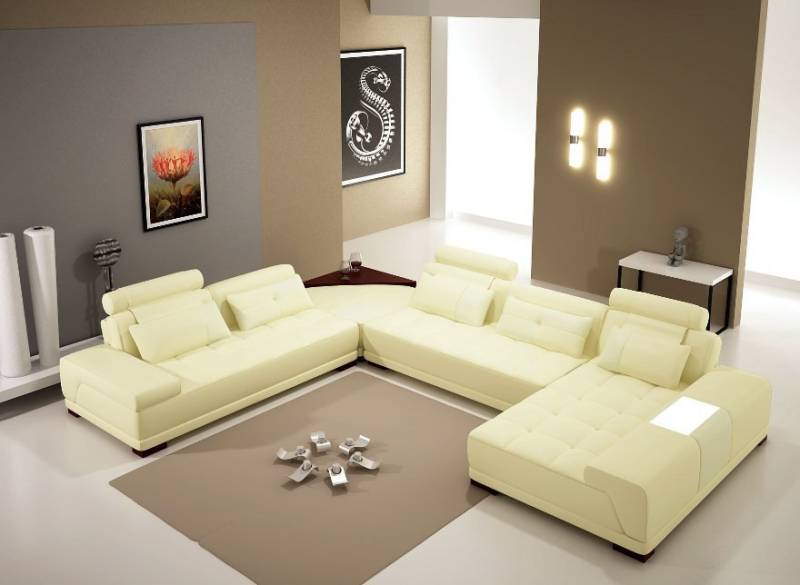 Wohnlandschaft Couch Polster Eck Garnitur Designer Ledersofa Big Sofa Neu + USB von JV Möbel