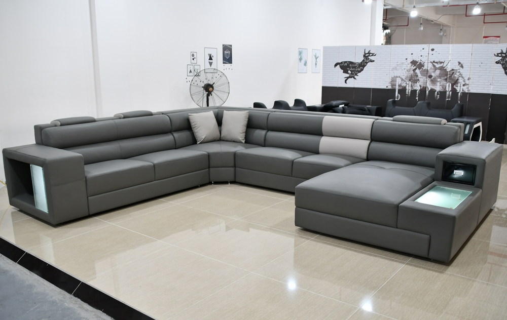 Wohnlandschaft Design Modern Leder Sofas Grau Neu Sofa U-Form Stoffsofa Couch Wohnlandschaft Design Modern Leder Sofas Grau Neu Sofa U-Form Stoffsofa Couch von JV Möbel